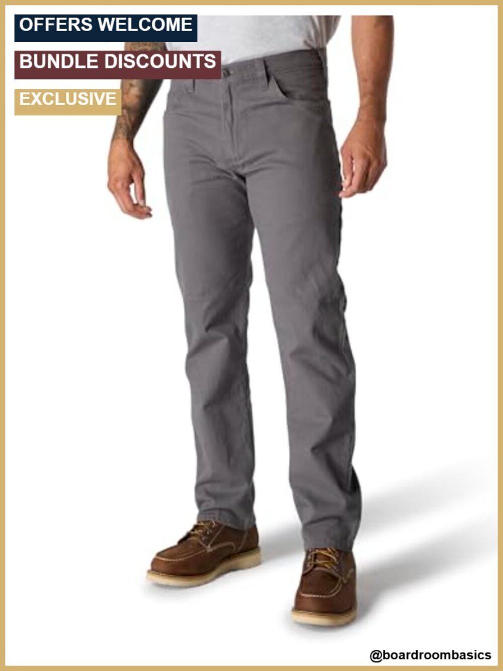 Men's Relaxed Straight Rigby Pants - Cargo Work Pants with Cell Phone Pocket